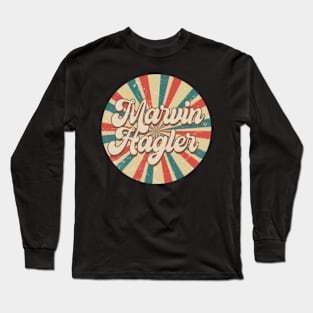 Circle Design Marvin Proud Name Birthday 70s 80s 90s Hagler Long Sleeve T-Shirt